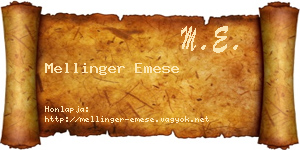 Mellinger Emese névjegykártya